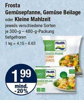 Frosta Gemüsepfanne, Gemüse Beilage oder Kleine Mahlzeit 300 g – 480 g