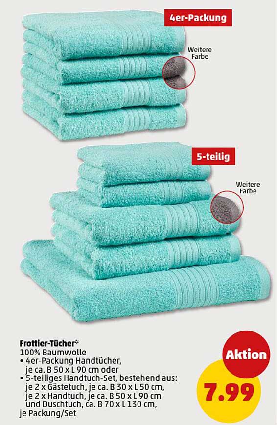 Frottier-Tücher 4er- und 5-teiliges Set