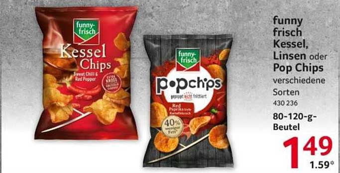 funny frisch Kessel Chips oder Pop Chips - verschiedene Sorten
