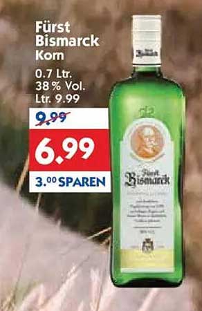 Fürst Bismarck Korn 0.7 Ltr. 38 % Vol.