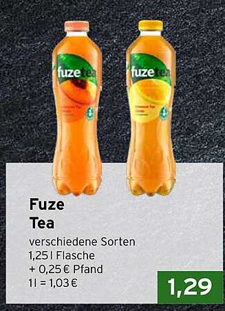 Fuze Tea - verschiedene Sorten, 1,25l Flasche