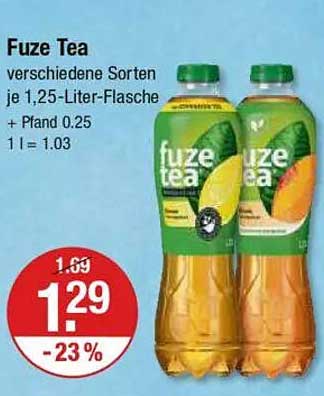 Fuze Tea – Verschiedene Sorten je 1,25-Liter-Flasche
