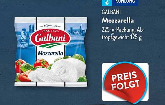 GALBANI Mozzarella 225-g-Packung, Abtropfgewicht 125 g