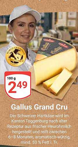 Gallus Grand Cru - Schweizer Hartkäse