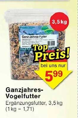Ganzjahres-Vogelfutter 3,5 kg - Top Preis