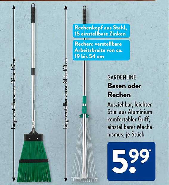 GARDENLINE Besen oder Rechen