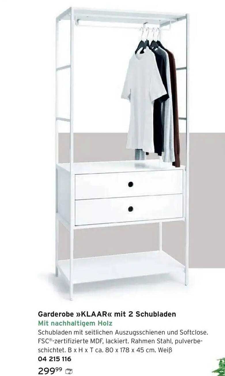 Garderobe »KLAAR« mit 2 Schubladen