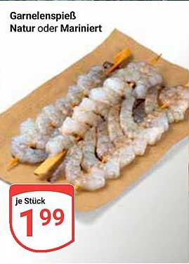 Garnelenspieß Natur oder Mariniert