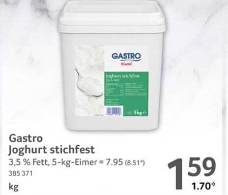 Gastro Joghurt stichfest 3,5 % Fett, 5-kg-Eimer
