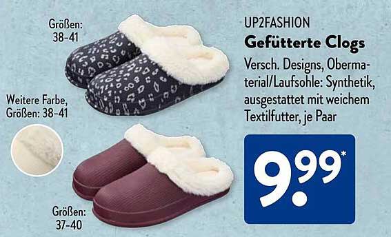 Gefütterte Clogs