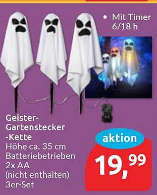 Geister-Gartenstecker-Kette 3er-Set