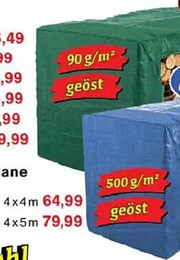 Geöste Abdeckplane 4x4m für nur 64,99€
