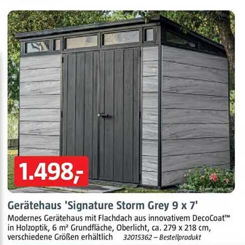 Gerätehaus 'Signature Storm Grey 9 x 7'