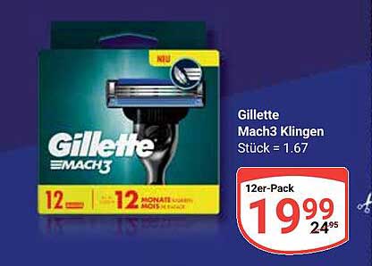 Gillette Mach3 Klingen 12er-Pack