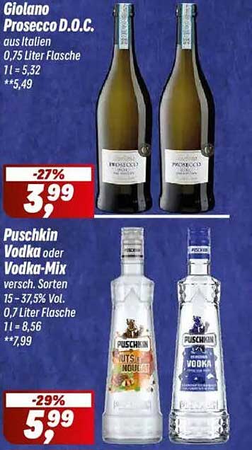 Giolano Prosecco D.O.C. 0,75 Liter Flasche für nur 3,99€