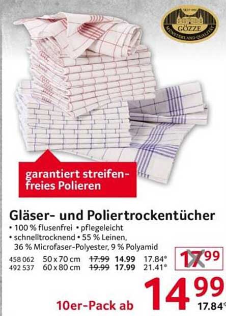 Gläser- und Poliertrockentücher 10er-Pack