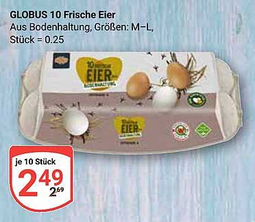 GLOBUS 10 Frische Eier aus Bodenhaltung