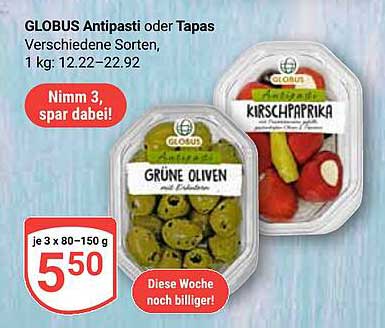 GLOBUS Antipasti oder Tapas – Nimm 3, spar dabei!