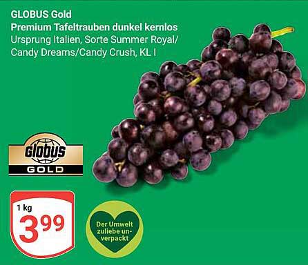 GLOBUS Gold Premium Tafeltrauben dunkel kernlos