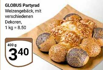GLOBUS Partyrad Weizengebäck, mit verschiedenen Dekoren, 400 g