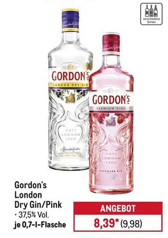 Gordon's London Dry Gin/Pink 0,7 l – Jetzt im Angebot!