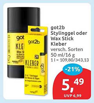 got2b Stylinggel oder Wax Stick Kleber 50 ml/16 g