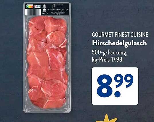 Gourmet Finest Cuisine Hirschdelikatessen – Hirschgulasch 500 g