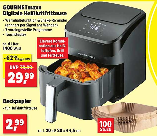 GOURMETmaxx Digitale Heißluftfritteuse