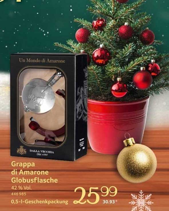 Grappa di Amarone Globusflasche 0,5 l - Geschenkverpackung
