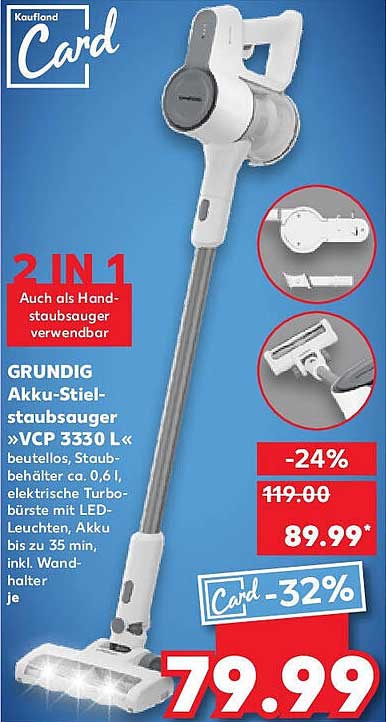 GRUNDIG Akku-Stielstaubsauger »VCP 3330 L«