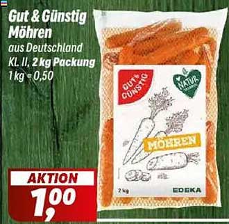Gut & Günstig Möhren 2 kg Packung