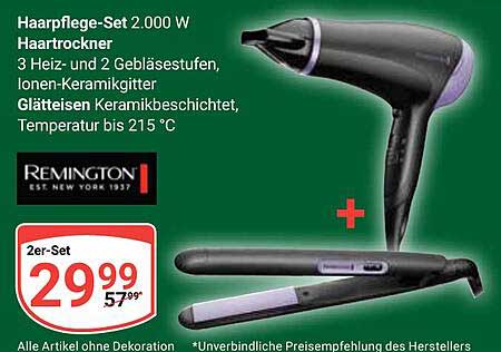 Haarpflege-Set 2.000 W - Haarföhn und Glätteisen im Set