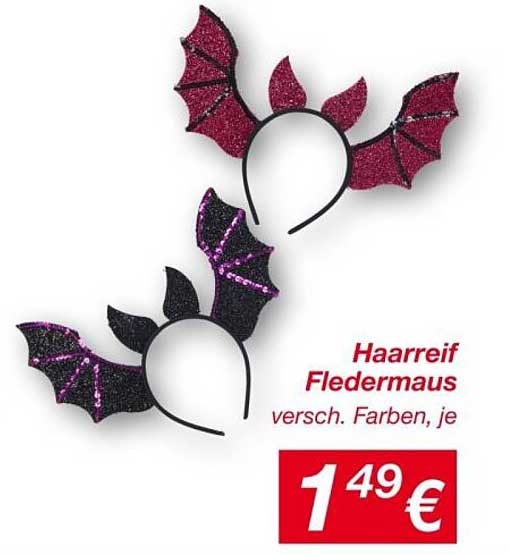 Haarreif Fledermaus - verschiedene Farben, je