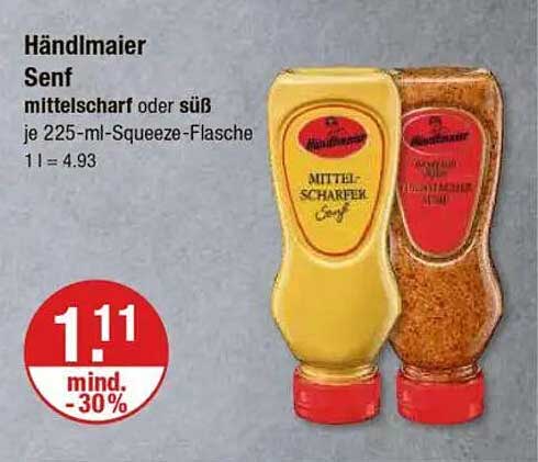 Häfndlmaier Senf - Mittelscharf oder süß, 225 ml Squeeze-Flasche