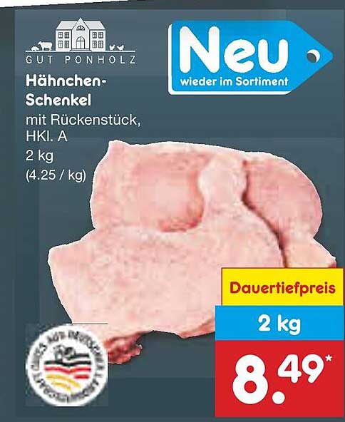 Hähnchen-Schenkel mit Rückenstück, HKI. A 2 kg