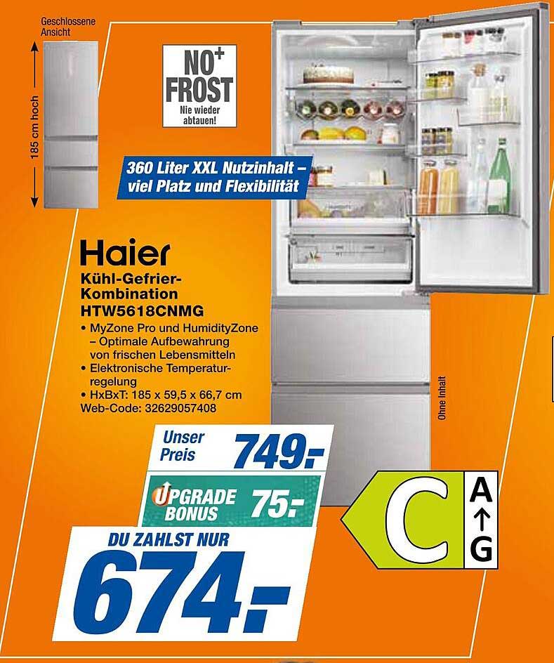 Haier Kühl-Gefrier-Kombination HTW5618CNMG