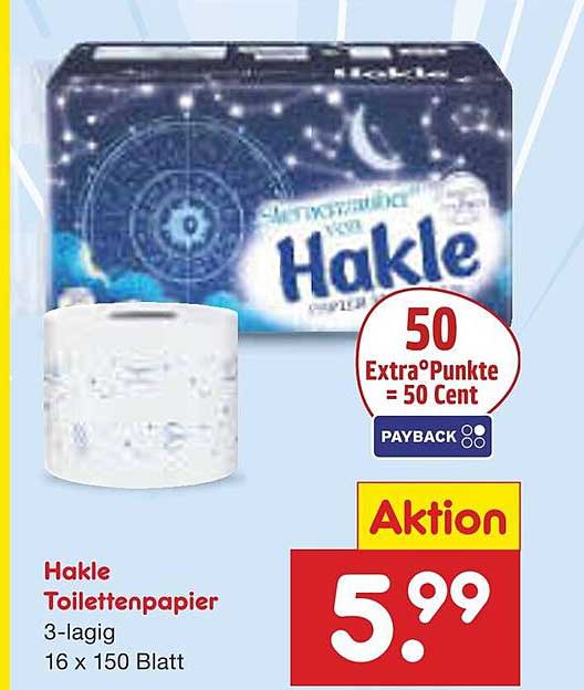 Hakle Toilettenpapier 3-lagig (16 x 150 Blatt)