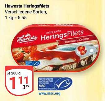 Hawesta Heringsfilets in Tomaten-Creme - 200 g