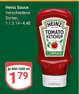 Heinz Sauce - Verschiedene Sorten, 400-500 ml für nur 1,79 €