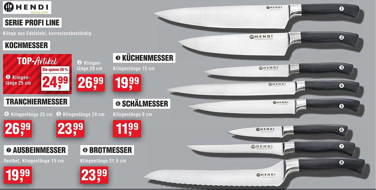 Hendi Kochmesser 25 cm - Top-Artikel zum Sparpreis!