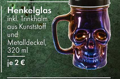 Henkelglas mit Trinkhalm aus Kunststoff und Metalldeckel, 320 ml