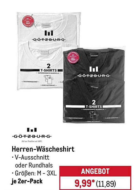 Herren-Wäscheshirt - 2er-Pack von Götzburg