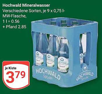 Hochwald Mineralwasser 9 x 0,75 l - Vielfältiger Genuss für jeden Tag