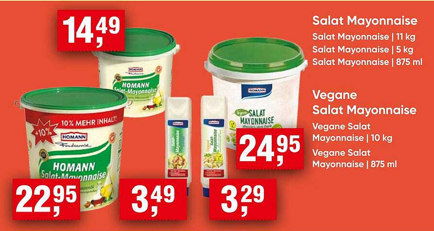 Homann Salat Mayonnaise & Vegane Salat Mayonnaise – Hier finden Sie unser Angebot!