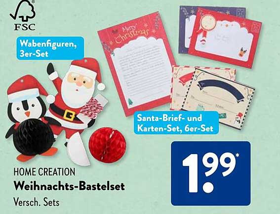 HOME CREATION Weihnachts-Bastelset, Versch. Sets