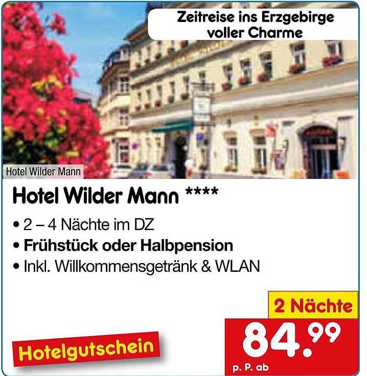 Hotel Wilder Mann **** - 2–4 Nächte im DZ