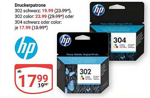 HP Druckerpatrone 302 Schwarz und 302/304 Color