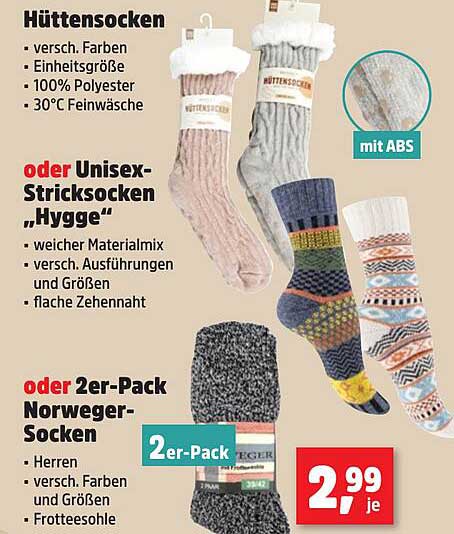 Hüttensocken, Unisex-Strümpfe & Norweger-Socken im Angebot