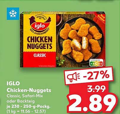 IGLO Chicken-Nuggets Classic, Safari-Mix oder Backteig 230-250 g-Pck.