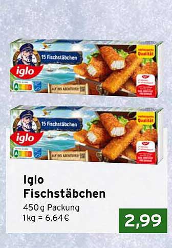 Iglo Fischstäbchen 450 g Packung